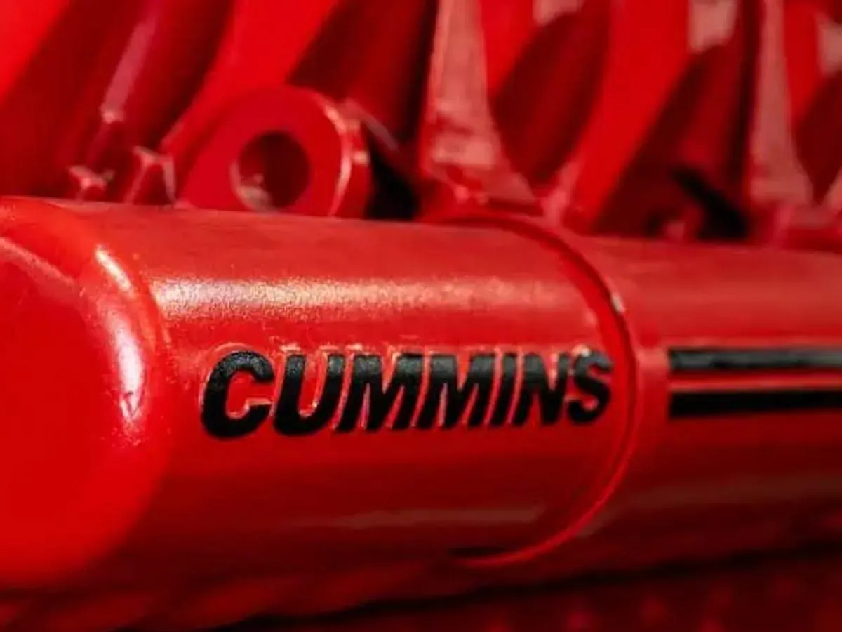 Close-up of a Cummins engine supplied by Machinery Oy