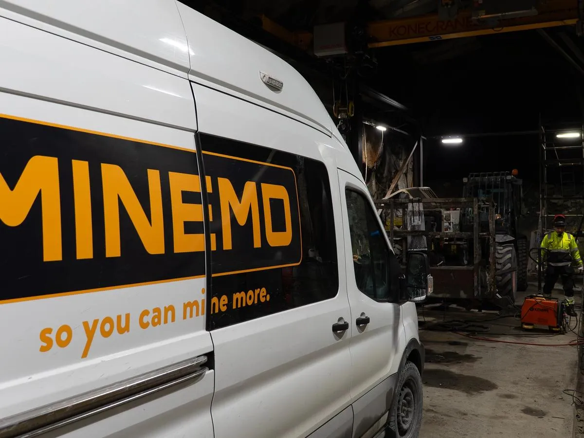 Minemo technician servicing mining equipment