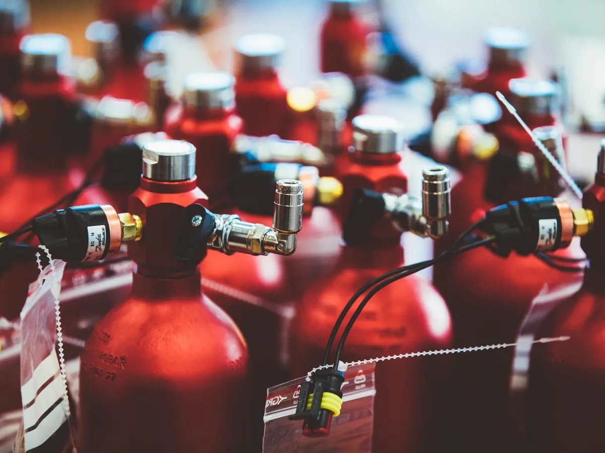 Minemo fire extinguisher ready for use